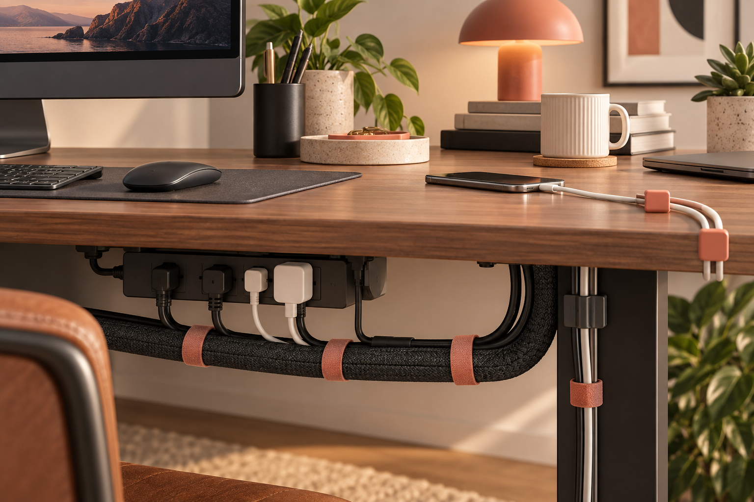 Organized home-office cable system